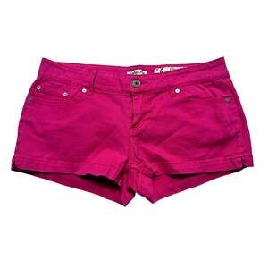 Indigo Rein Forever Magenta Pink Distressed Denim Shorts Size 9